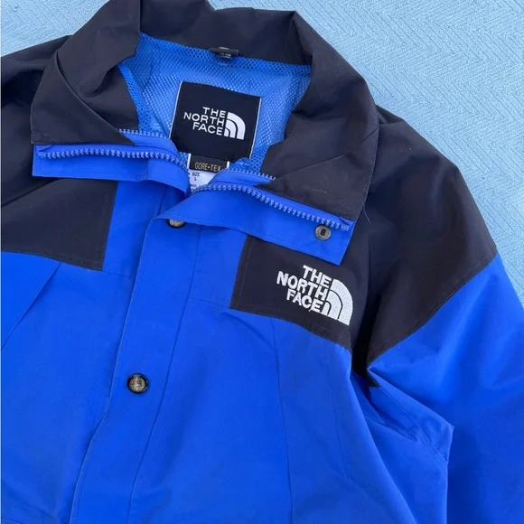 Vintage 90s North Face Black & Blue Gore Tex Rain Jacket - Picture 3 of 7